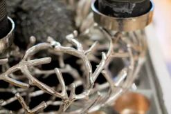 + Astkranz mit 4 Kerzenhalter Silber S