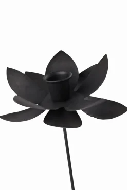+ Blumen Kerzenhalter schwarz