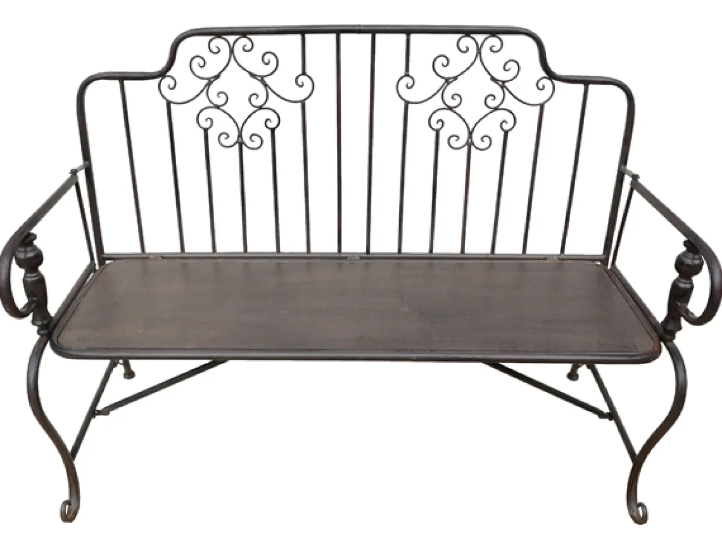 + Eisenbank mit Verzierungen
