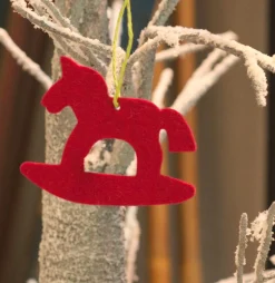 + Filzanhänger - Schaukelpferd Rot