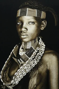 + Gobelin Bild - Nyame Ruwa - Sepia ca. 125 x 195 cm gerahmt