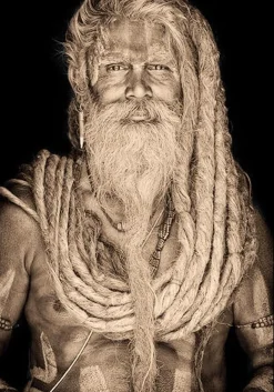 + Gobelinbild - Veda Shripati - Sepia ca. 75x125 cm gerahmt