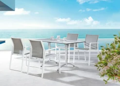 + Stapelsessel Rhodos weiss/grau