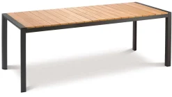 + Tisch Paros 160x90cm weiss/Teakholz