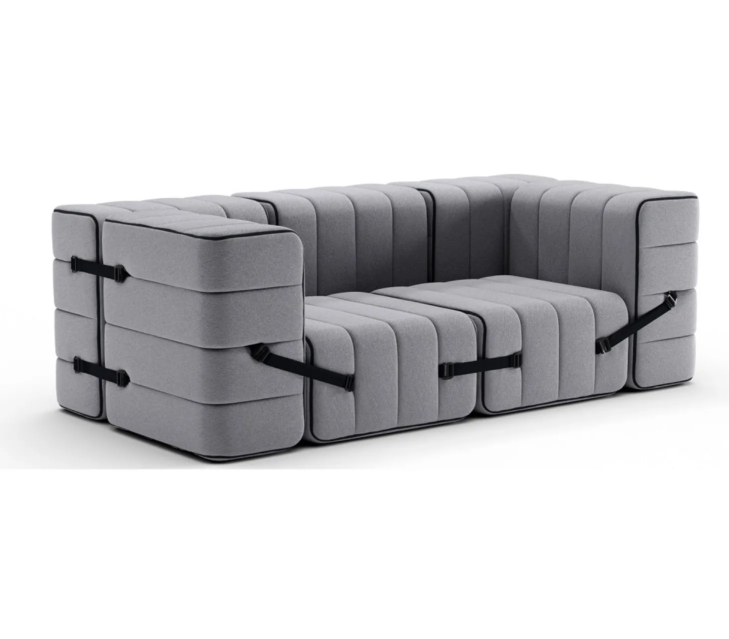 AMBIVALENZ Curt Modulcouch mit Armlehne JET Grau