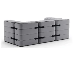 AMBIVALENZ Curt Modulcouch mit Armlehne JET Grau