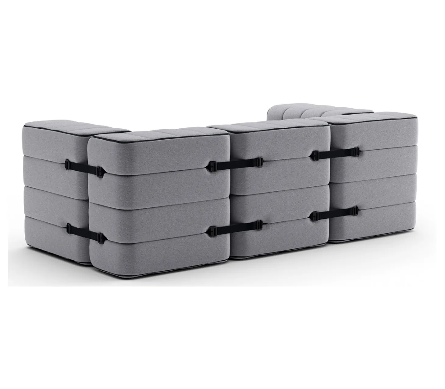 AMBIVALENZ Curt Modulcouch mit Armlehne JET Grau