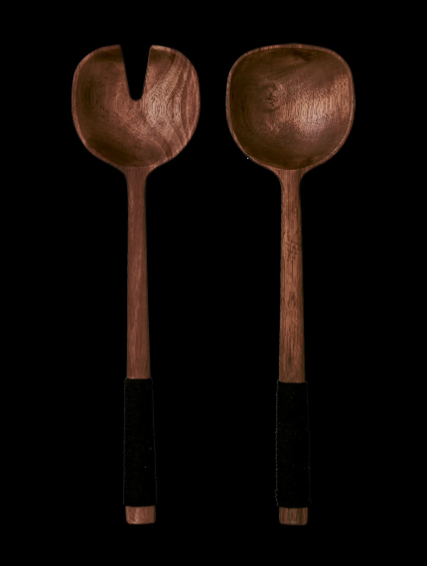 ASA Selection Salatbesteck mit schwarzem Nylongriff, dunkel