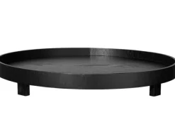 ASA Selection Wood rundes Tablett auf Fuß, schwarz