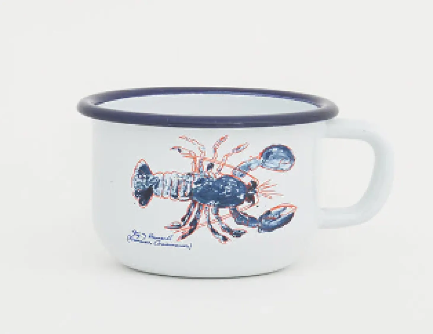 Batela Breite Kaffeetasse aus Metall mit Hummerdesign