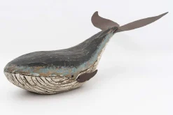 Batela Dekofigur blauer Wal aus Holz - Länge 45 cm