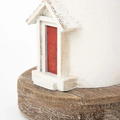 Batela Holzleuchtturm in Weiß mit LED