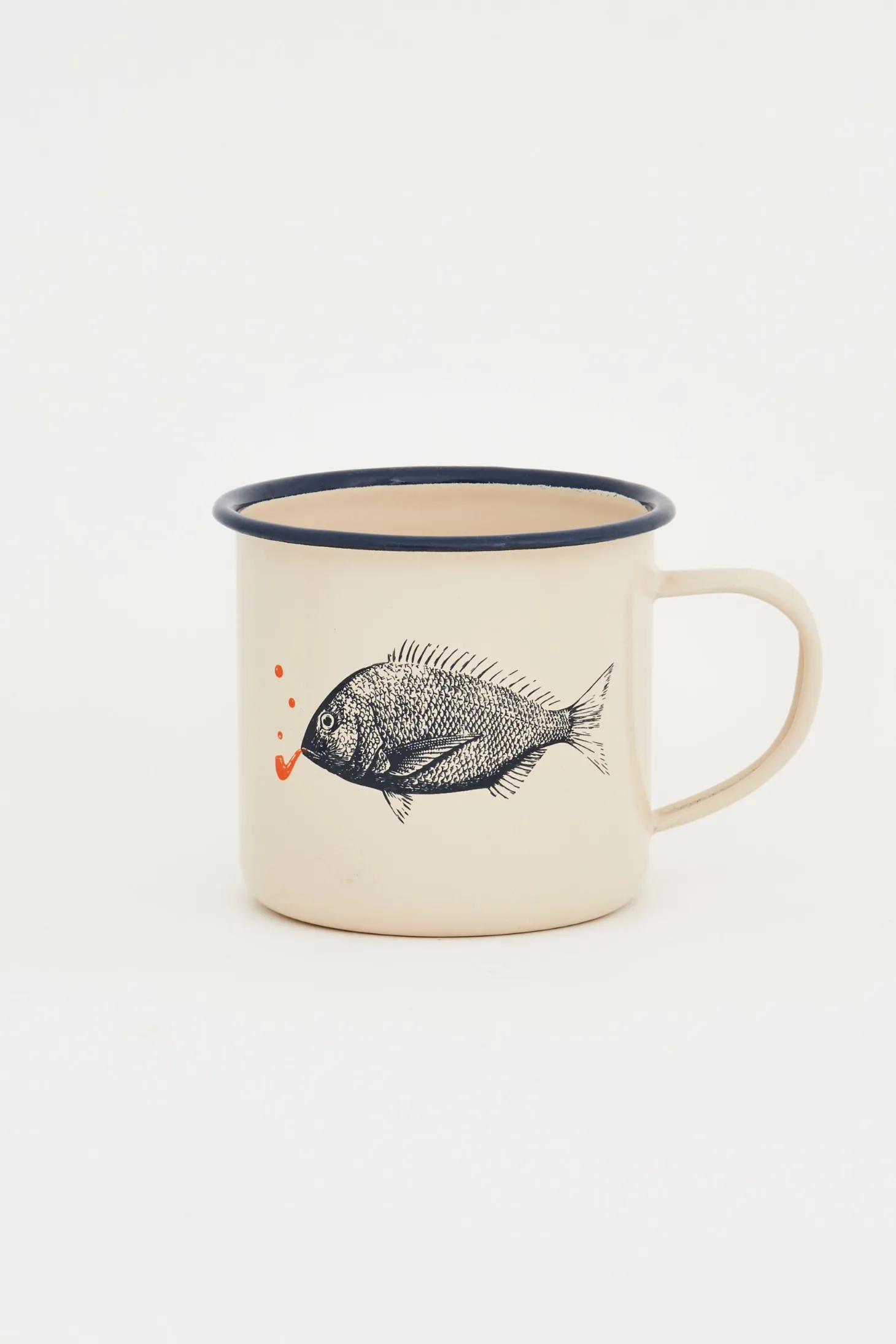 Batela Metalltrinkbecher Fischmotiv, Höhe 8 cm