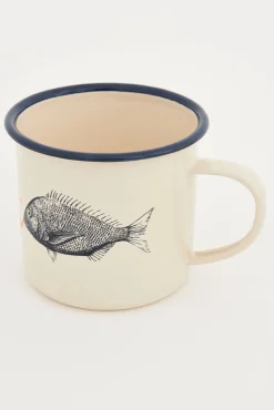 Batela Metalltrinkbecher Fischmotiv, Höhe 8 cm