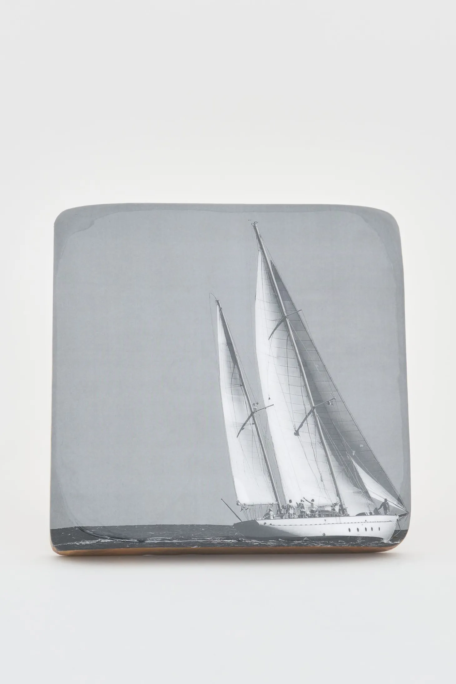 Batela Wandbild Segelschiff auf Holzblock