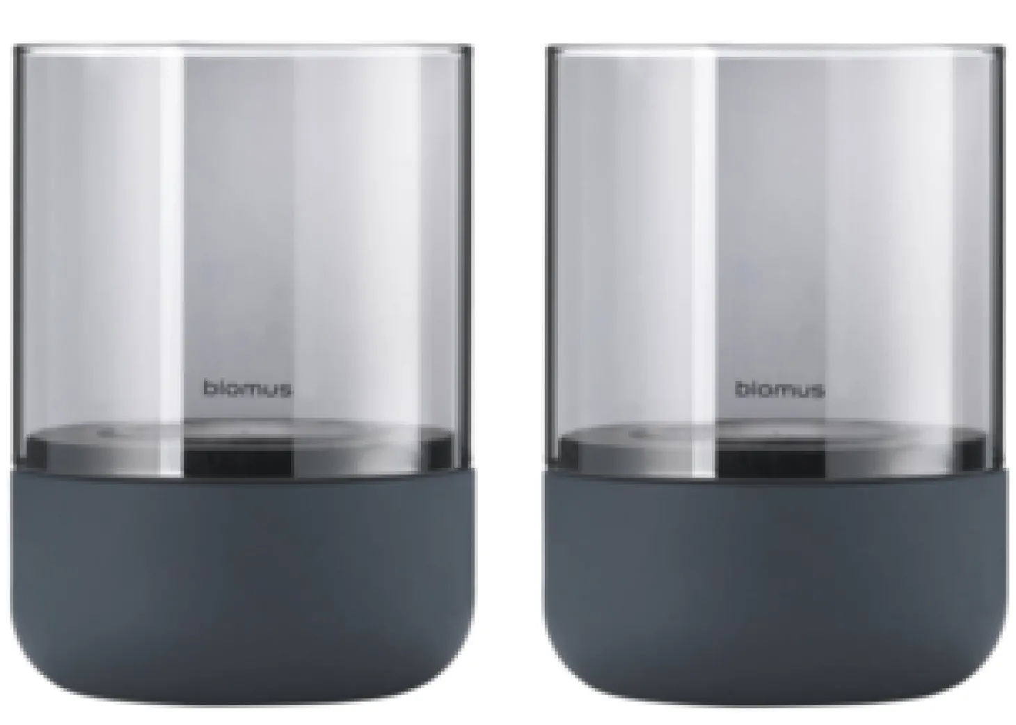 Blomus 2er Set Windlicht CALMA XS aus dunkelgrauem Beton