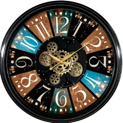 Cadr Aven Uhr Horlodge Ø 58 cm rot/natur