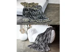 Carma Ferret - Kunstfelldecke 130x180 cm Ferret grey