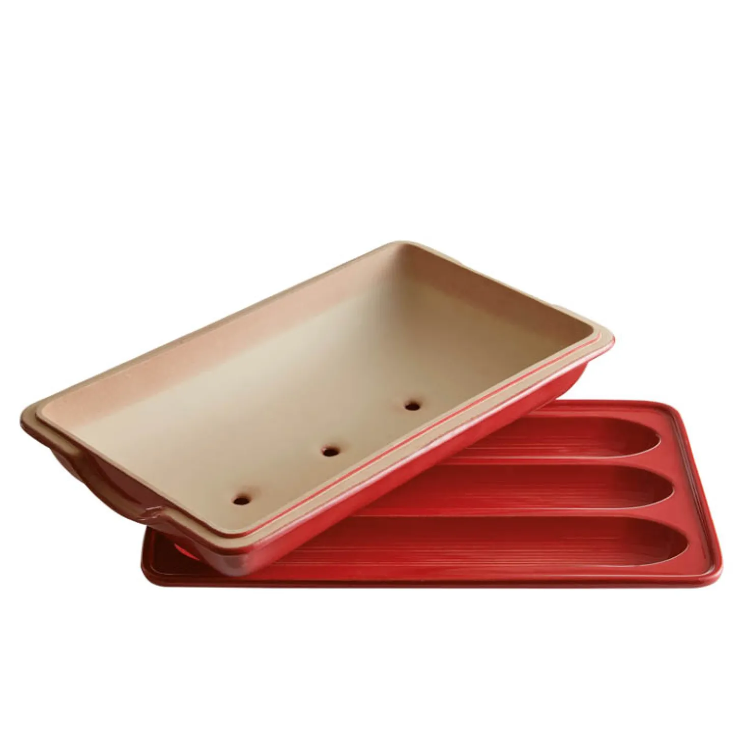 Emile Henry Baguette Backform, Rot