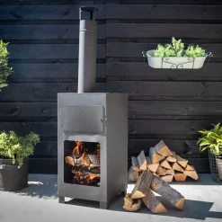 Esschert Terrassenofen mit Grillrost Schwarz