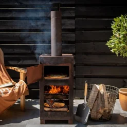 Esschert Terrassenofen mit Grillrost Schwarz