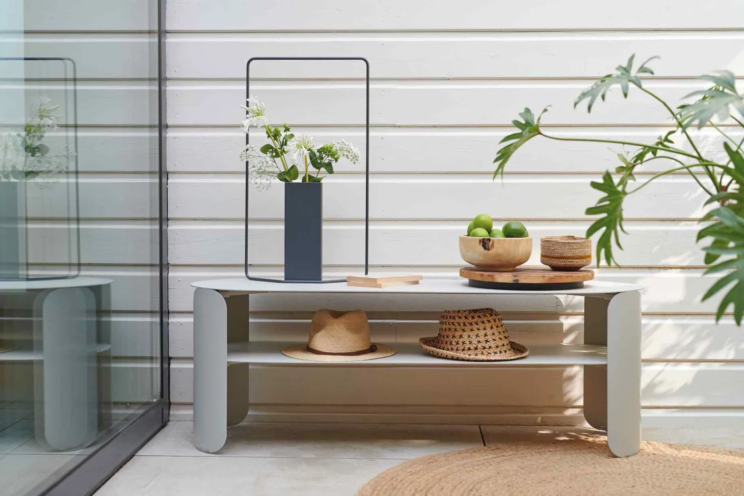 Fermob Bebop Beistelltisch Stahl 120cm Gewittergrau