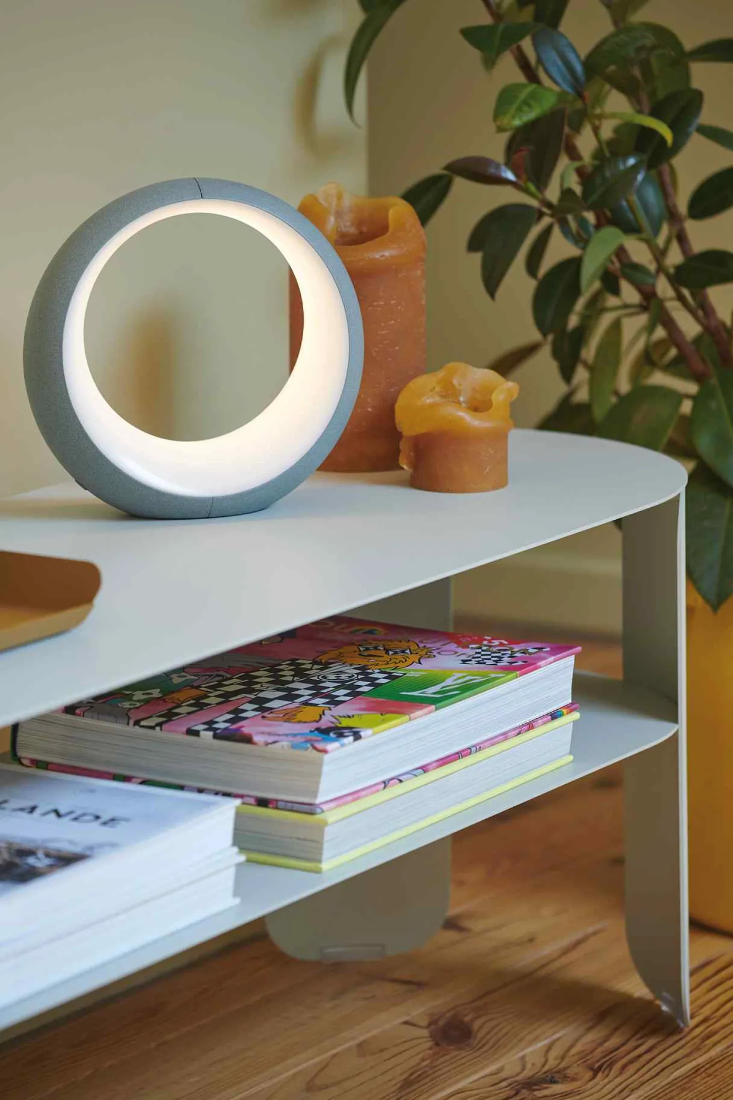 Fermob Bebop Beistelltisch Stahl 120cm Gewittergrau