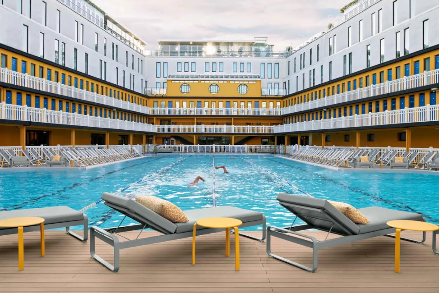 Fermob Bellevie Komfort-Sonnenliege D1 Marshmallow 79 Flanellgrau