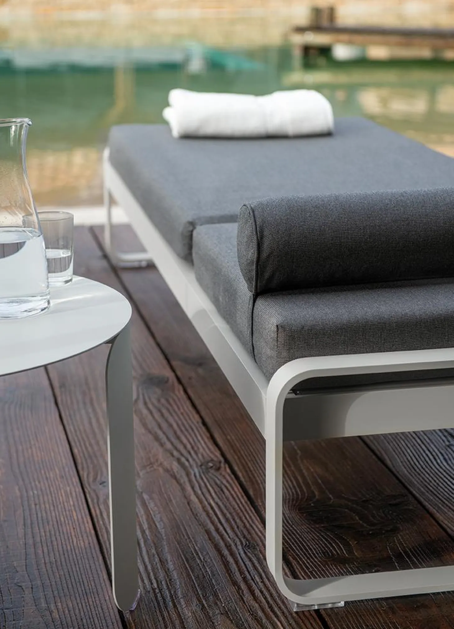 Fermob Bellevie Komfort-Sonnenliege D1 Marshmallow 79 Flanellgrau