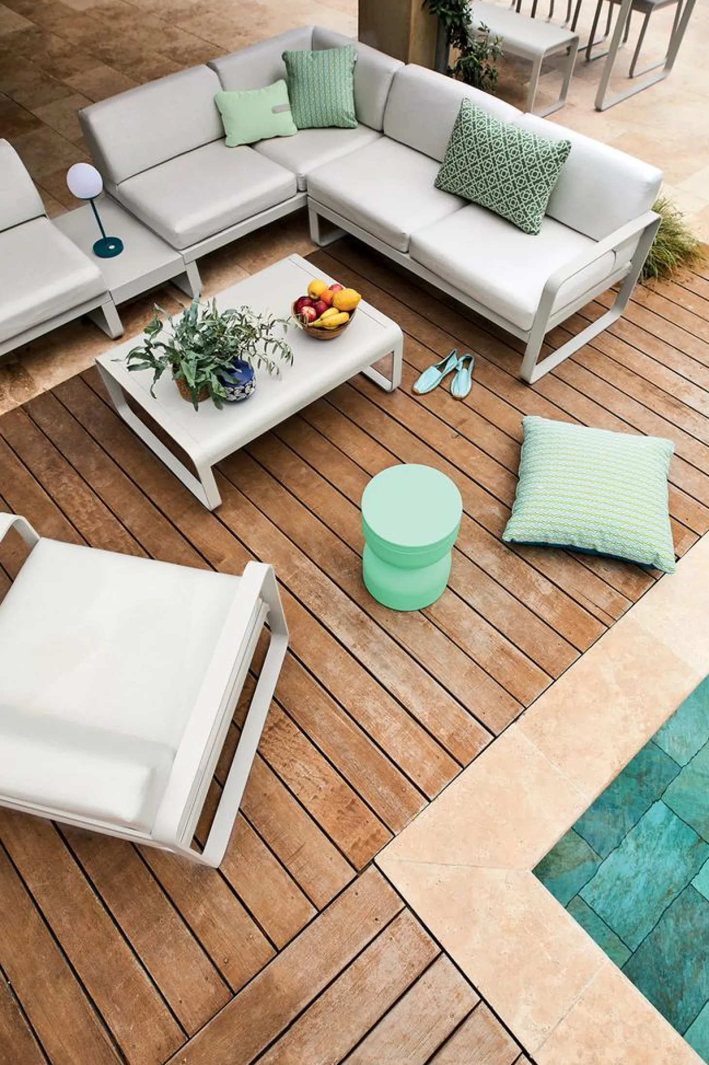 Fermob Bellevie Lounge 1-Sitzer Modul E2 Kandierte Orange A3 Graphitgrau Mitte