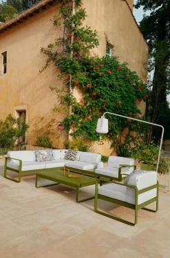 Fermob Bellevie Lounge-Sessel Outdoor E2 Kandierte Orange 79 Flanellgrau