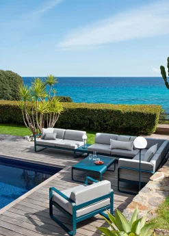 Fermob Bellevie Lounge-Sessel Outdoor E2 Kandierte Orange 79 Flanellgrau