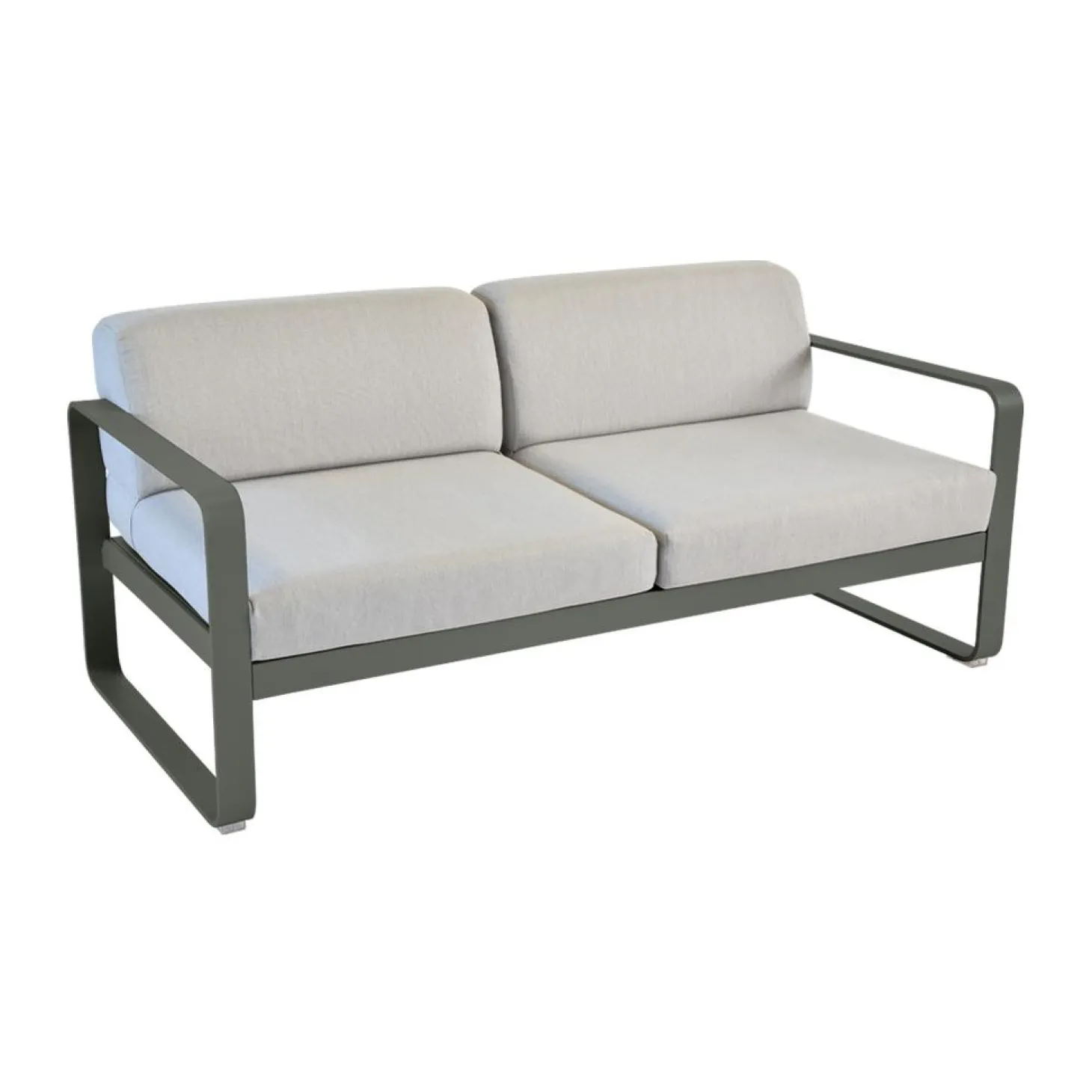 Fermob Bellevie Lounge-Sofa 2-Sitzer 48 Rosmarin 79 Flanellgrau