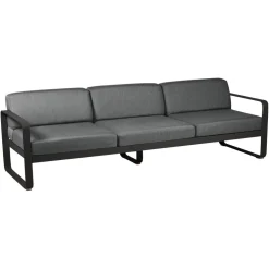 Fermob Bellevie 3-Sitzer Lounge-Sofa 42 Lakritze A3 Graphitgrau