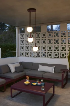 Fermob MOOON! Dreifache Hängelampe Ø15 cm Acapulcoblau