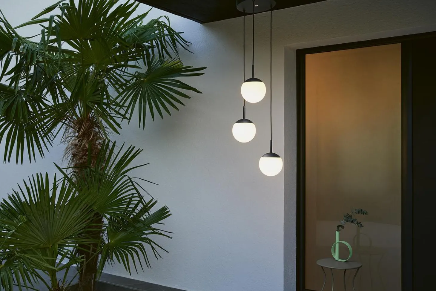 Fermob MOOON! Dreifache Hängelampe Ø15 cm Acapulcoblau