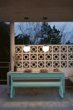 Fermob MOOON! Hängelampe Glas Ø 25 cm Acapulcoblau