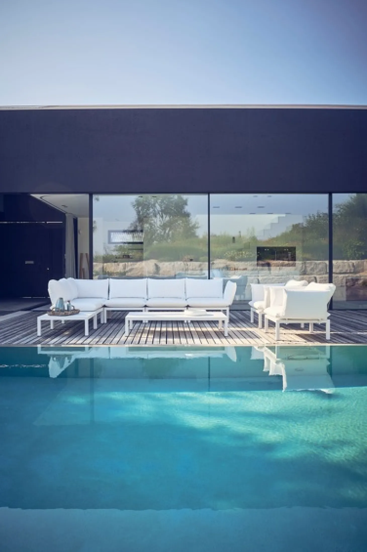 Fiam Anbauelelement Fiam DOMINO, 70 x 70 x 42 Gestell: Aluminium Weiß, Sitzkissen Taupe