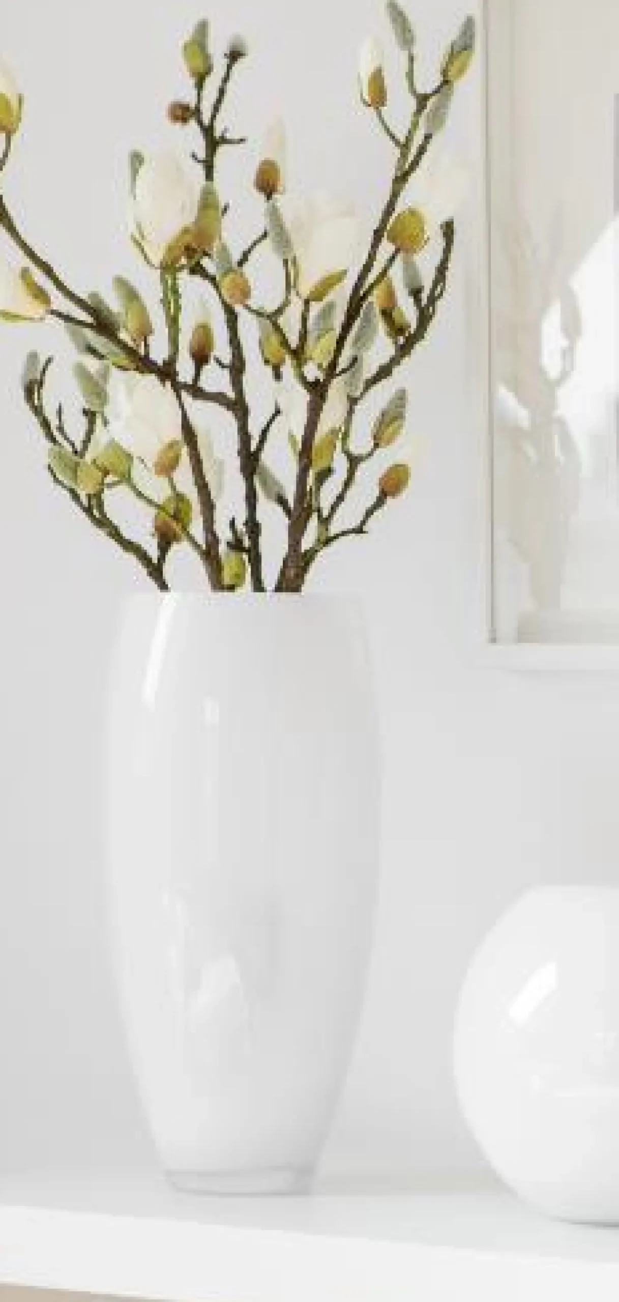 Fink AFRICA Vase aus dickwandigem Glas weiss H 28 cm, D 14 cm