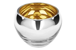 Fink COLORE Teelichthalter aus Glas champagner