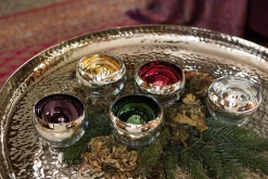 Fink COLORE Teelichthalter aus Glas champagner