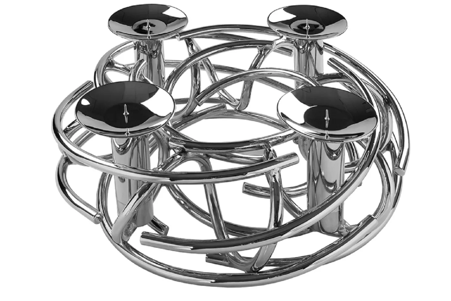 Fink CORONA Adventskranz silber, Durchmesser 40 cm