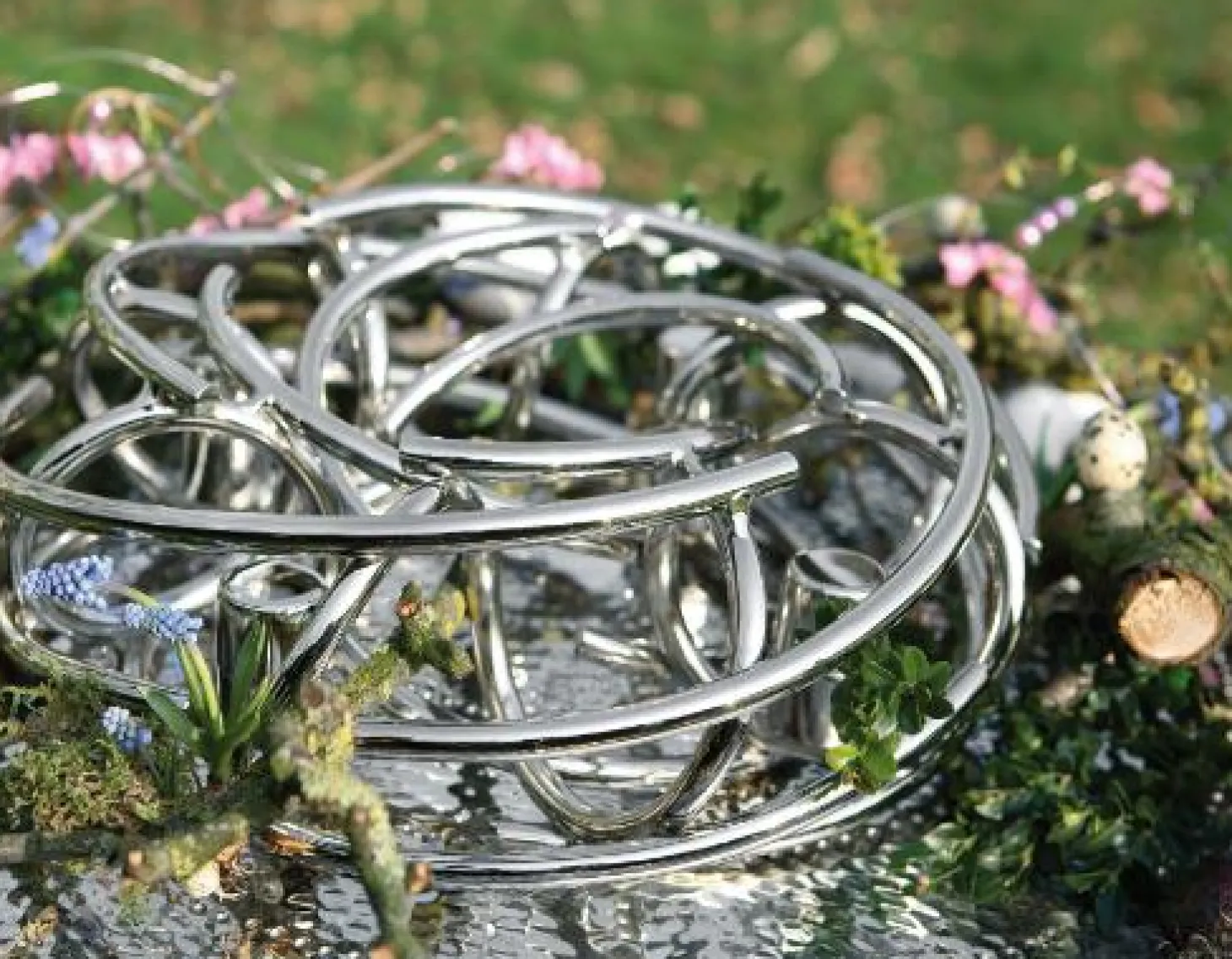 Fink CORONA Adventskranz silber, Durchmesser 40 cm