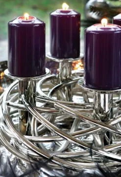 Fink CORONA Adventskranz silber, Durchmesser 40 cm