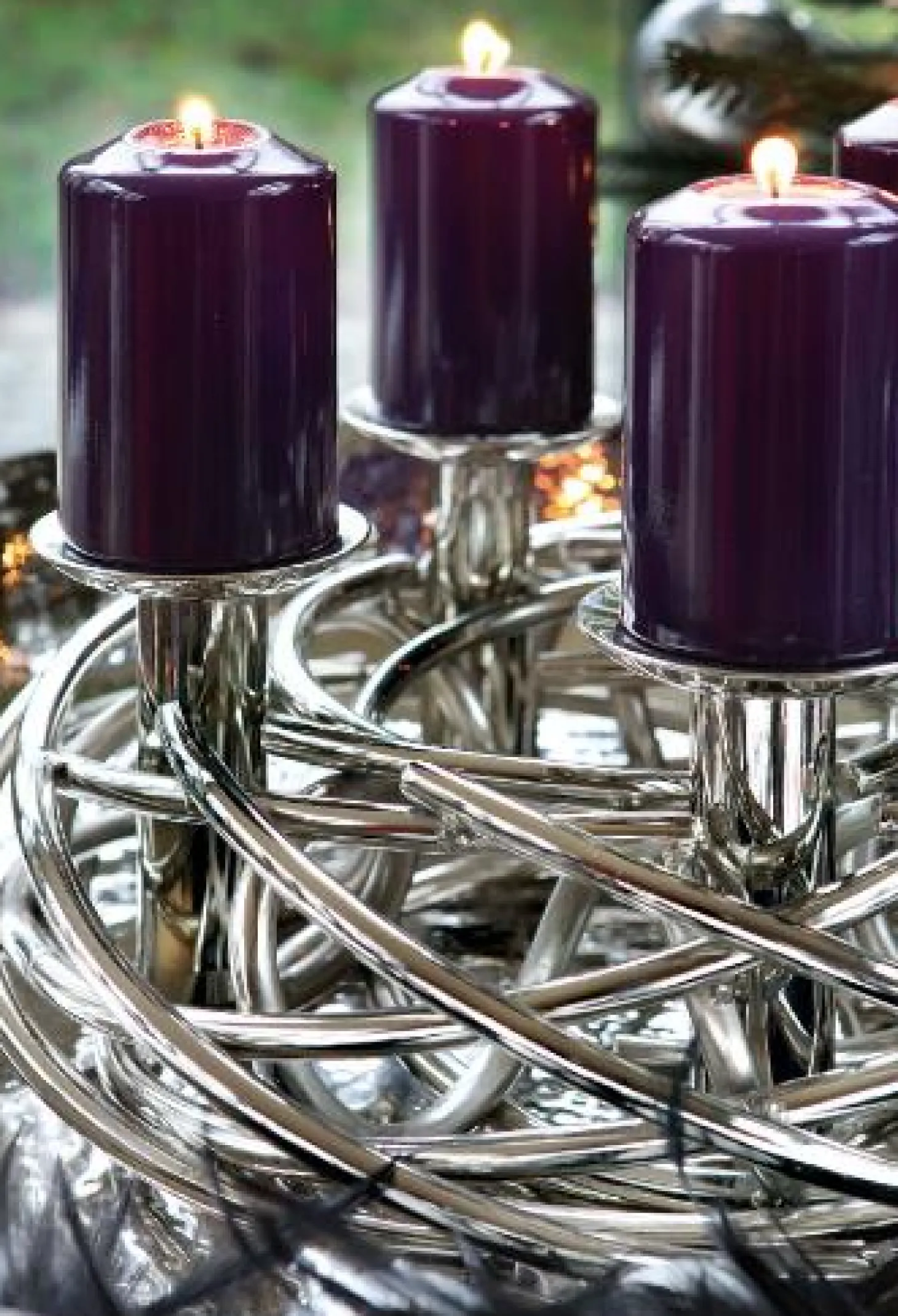 Fink CORONA Adventskranz silber, Durchmesser 40 cm