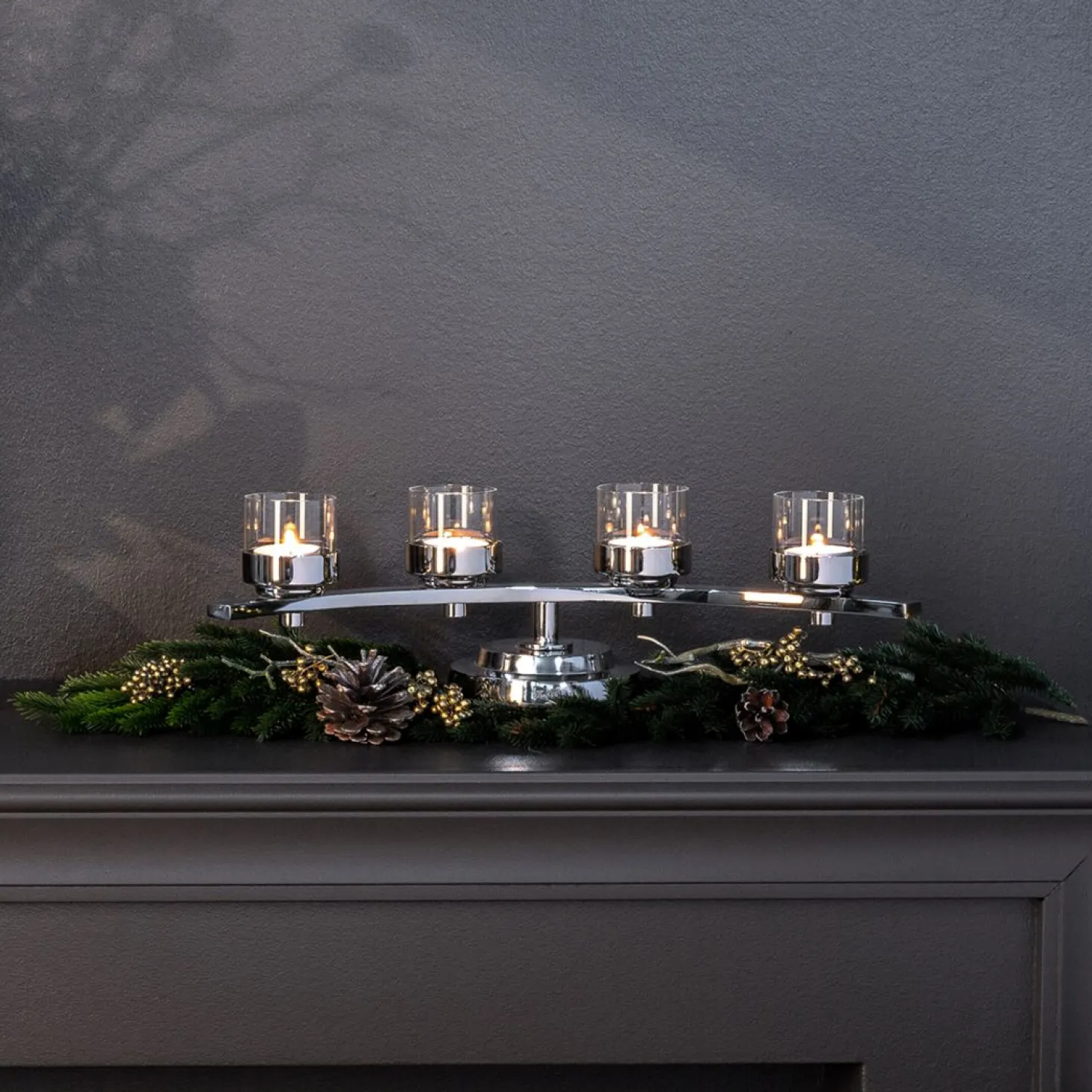 Fink Dunja schlanker Kerzenleuchter - gebogene Form Höhe 12cm, 42x15 cm