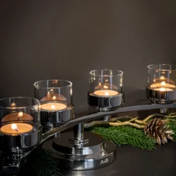 Fink Dunja schlanker Kerzenleuchter - gebogene Form Höhe 12cm, 42x15 cm