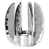 Fink Glamour silbernes Windlicht mit Hammerschlagstruktur ohne Glas