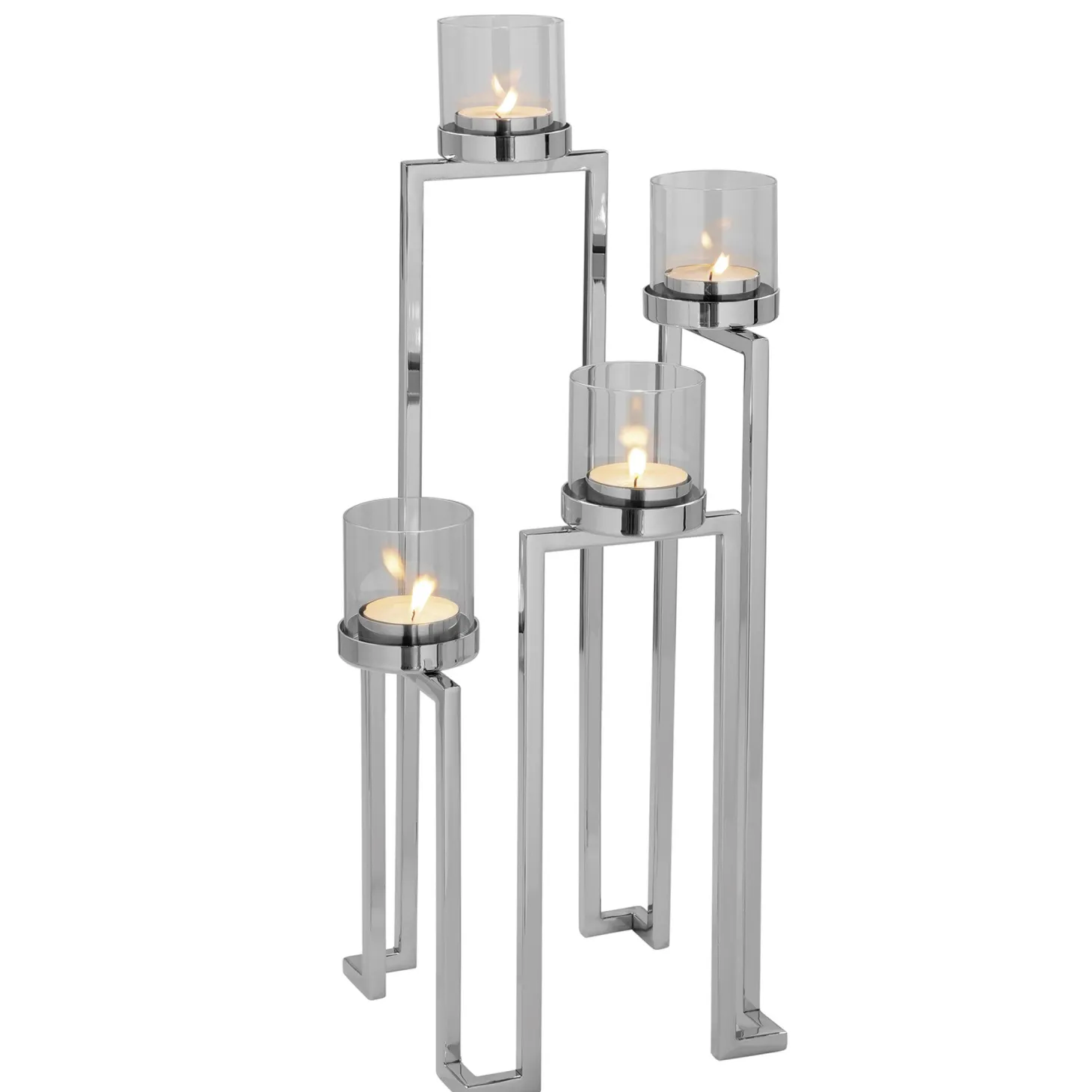 Fink GRANT moderner Bodenteelichthalter - silber