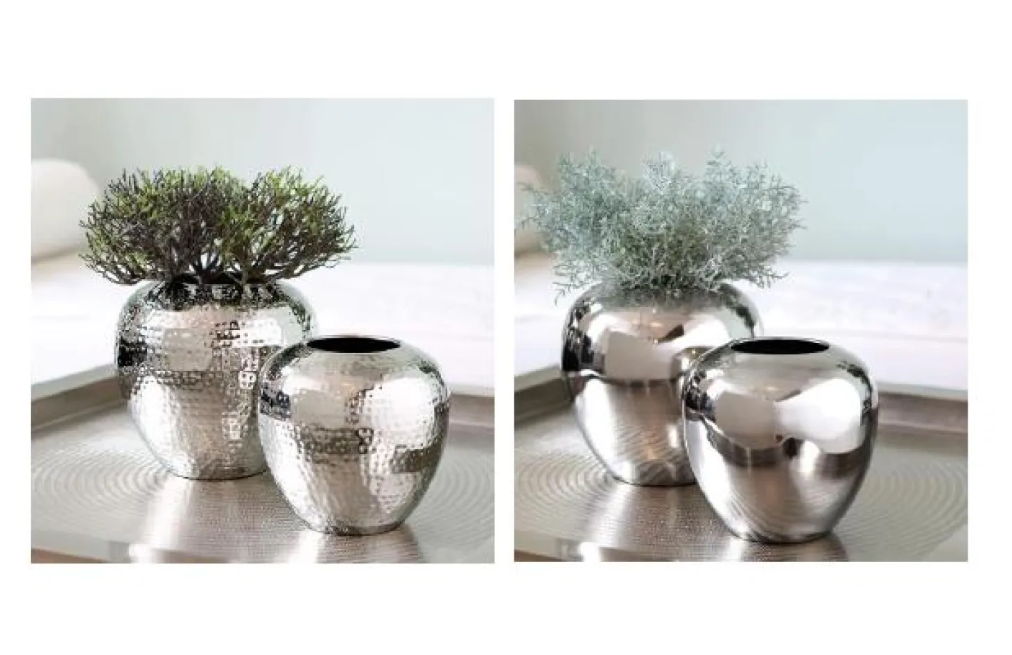 Fink LOSONE Vase silber glänzend M - Höhe: 20 cm, Durchmesser 20 cm